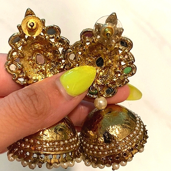 Sabhyasachi Jhumka Indian Earrings New - Picture 3 of 6